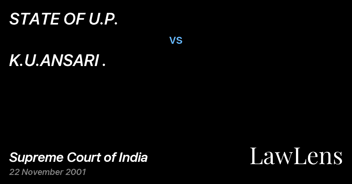 Preview image for STATE OF U.P. vs. K.U.ANSARI .