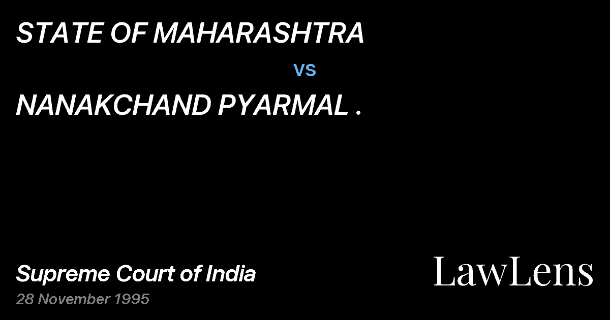 Preview image for STATE OF MAHARASHTRA vs. NANAKCHAND PYARMAL .