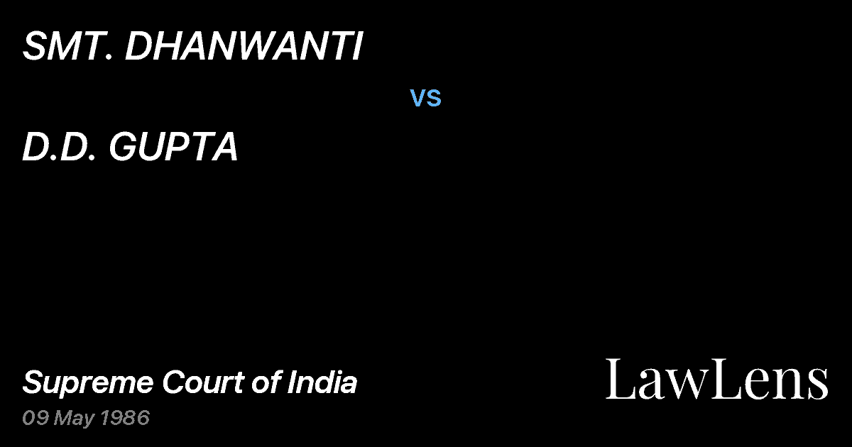 Preview image for SMT. DHANWANTI vs. D.D. GUPTA