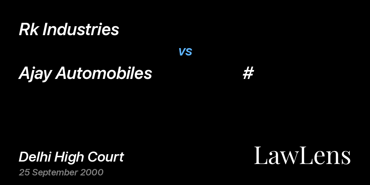 Preview image for Rk Industries vs. Ajay Automobiles                       #