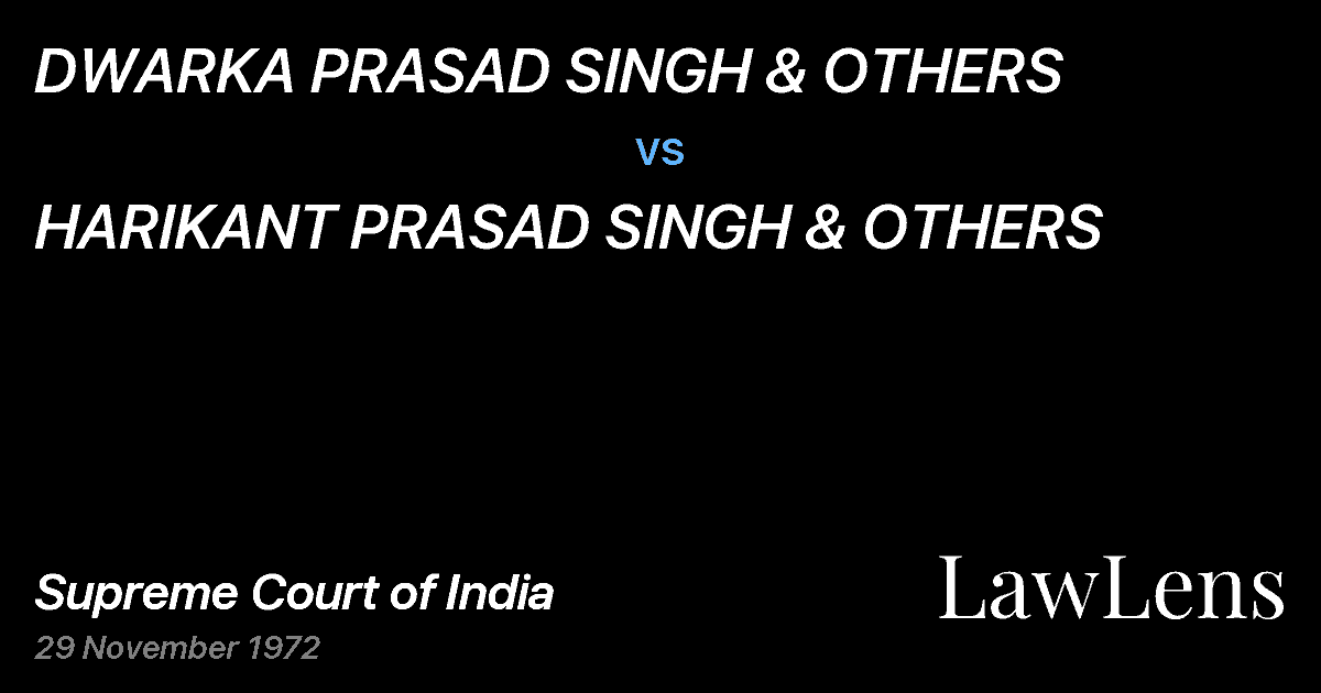 Preview image for DWARKA PRASAD SINGH & OTHERS vs. HARIKANT PRASAD SINGH & OTHERS