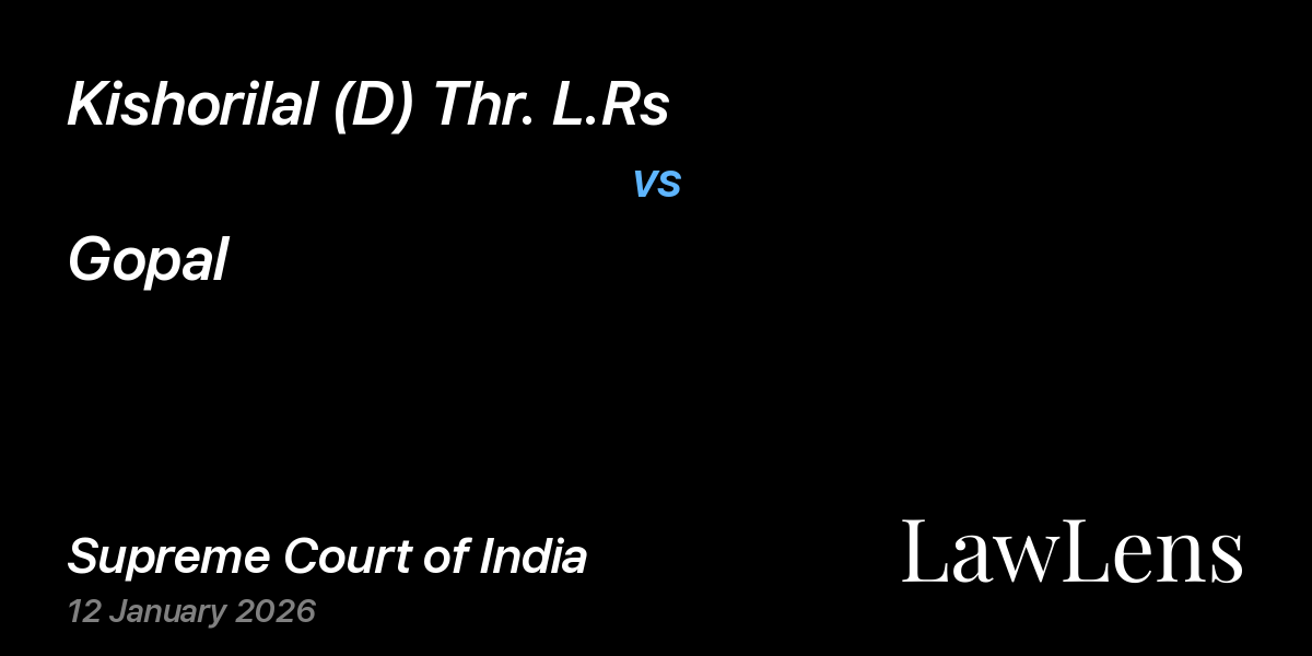 Preview image for Kishorilal (D) Thr. L.Rs vs. Gopal