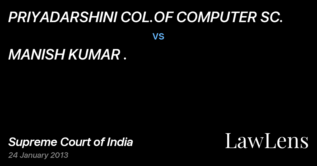 Preview image for PRIYADARSHINI COL.OF COMPUTER SC. vs. MANISH KUMAR .