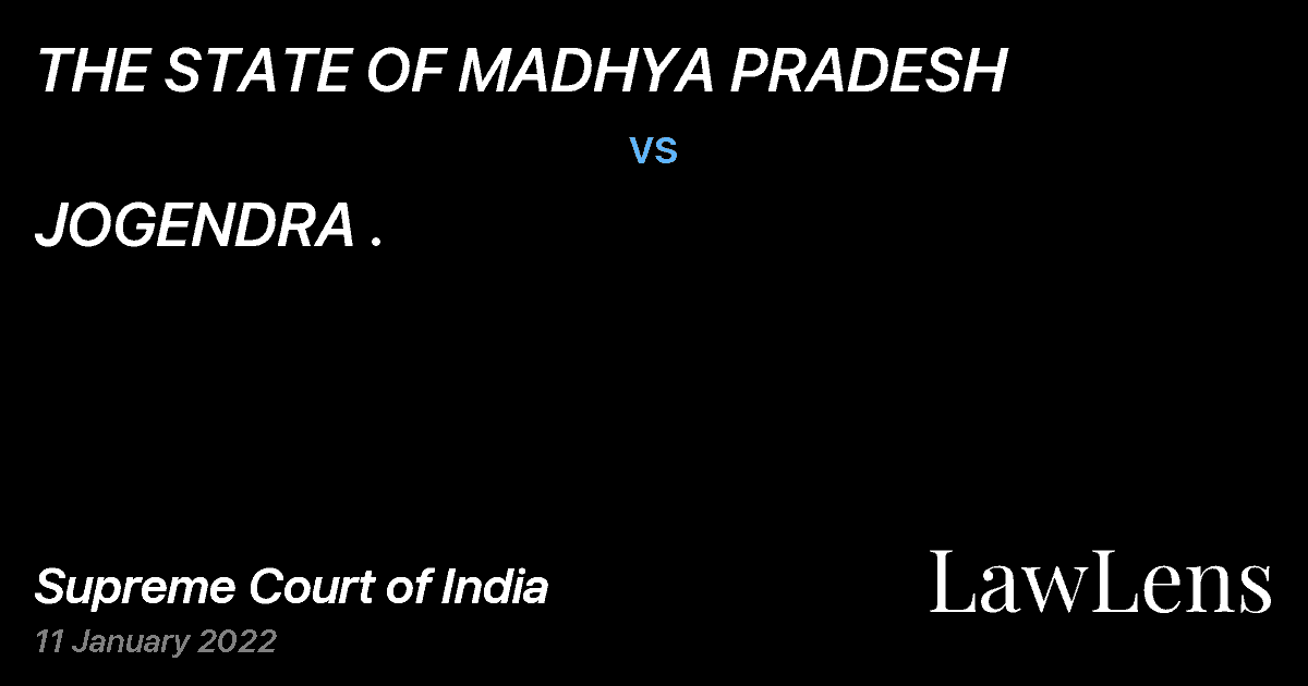 Preview image for THE STATE OF MADHYA PRADESH vs. JOGENDRA .