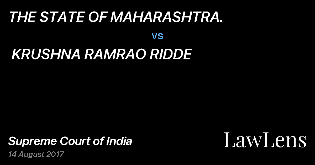 Preview image for THE STATE OF MAHARASHTRA. vs. KRUSHNA RAMRAO RIDDE