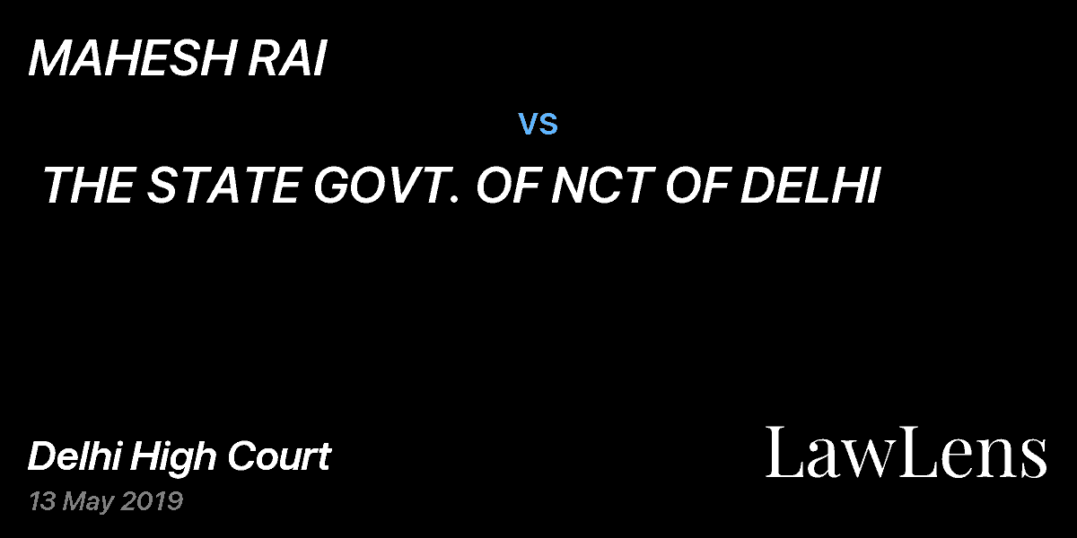 Preview image for MAHESH RAI  vs.  THE STATE GOVT. OF NCT OF DELHI