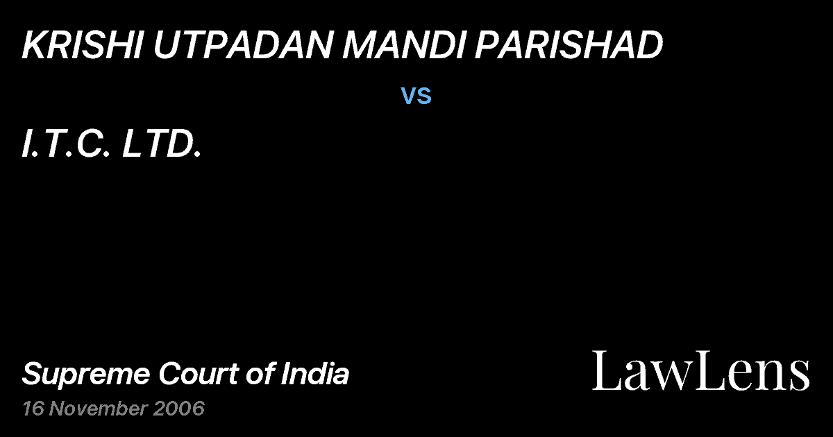Preview image for KRISHI UTPADAN MANDI PARISHAD vs. I.T.C. LTD.