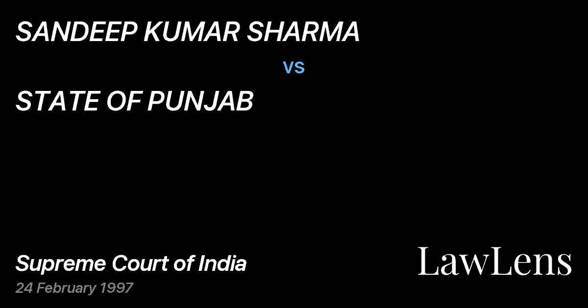 Preview image for SANDEEP KUMAR SHARMA vs. STATE OF PUNJAB