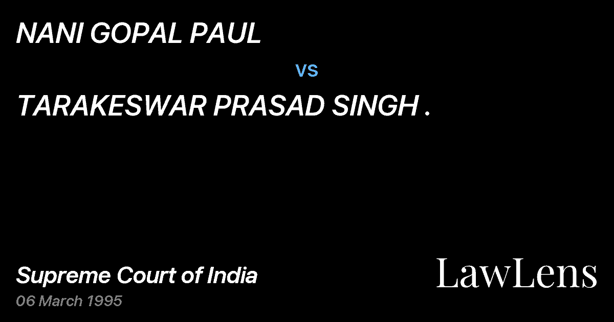 Preview image for NANI GOPAL PAUL vs. TARAKESWAR PRASAD SINGH .