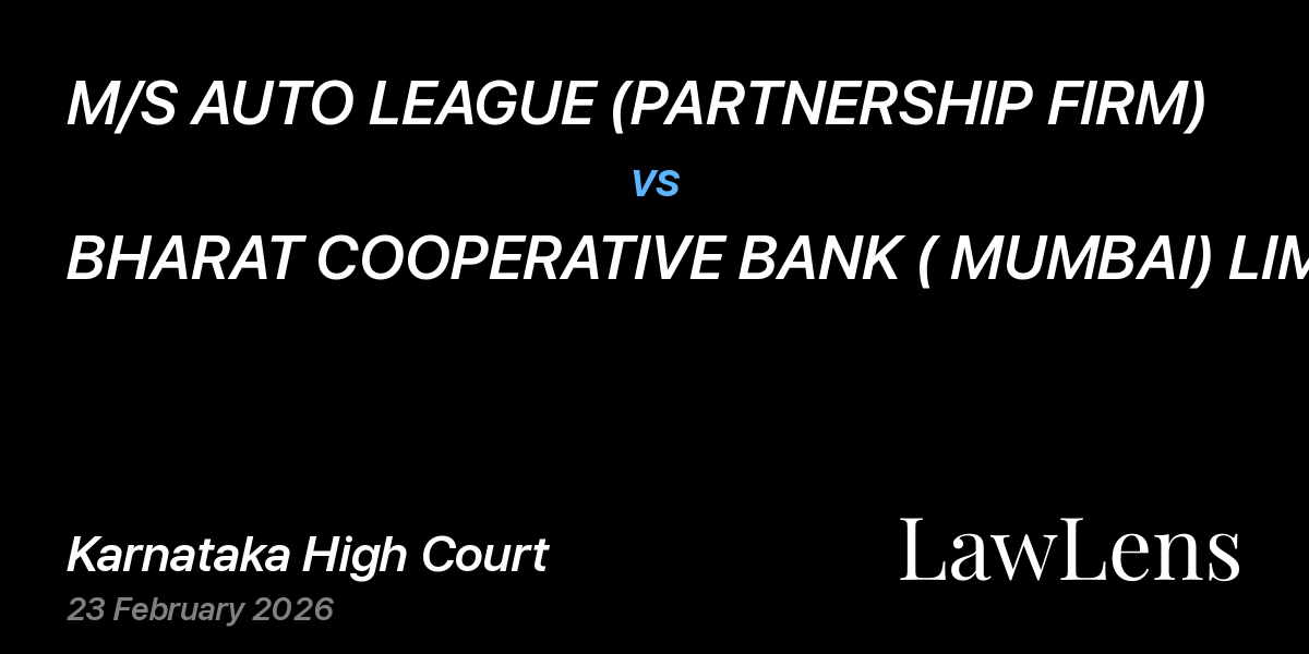 Preview image for M/S AUTO LEAGUE (PARTNERSHIP FIRM) vs. BHARAT COOPERATIVE BANK ( MUMBAI) LIMITED