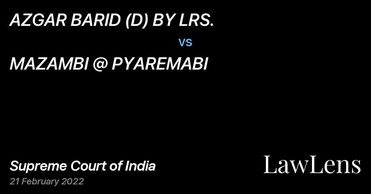 Preview image for AZGAR BARID (D) BY LRS. vs. MAZAMBI @ PYAREMABI