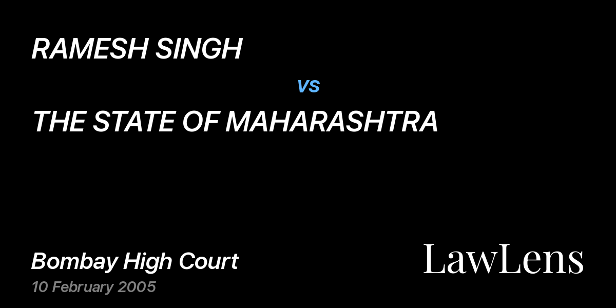 Preview image for RAMESH SINGH vs. THE STATE OF MAHARASHTRA