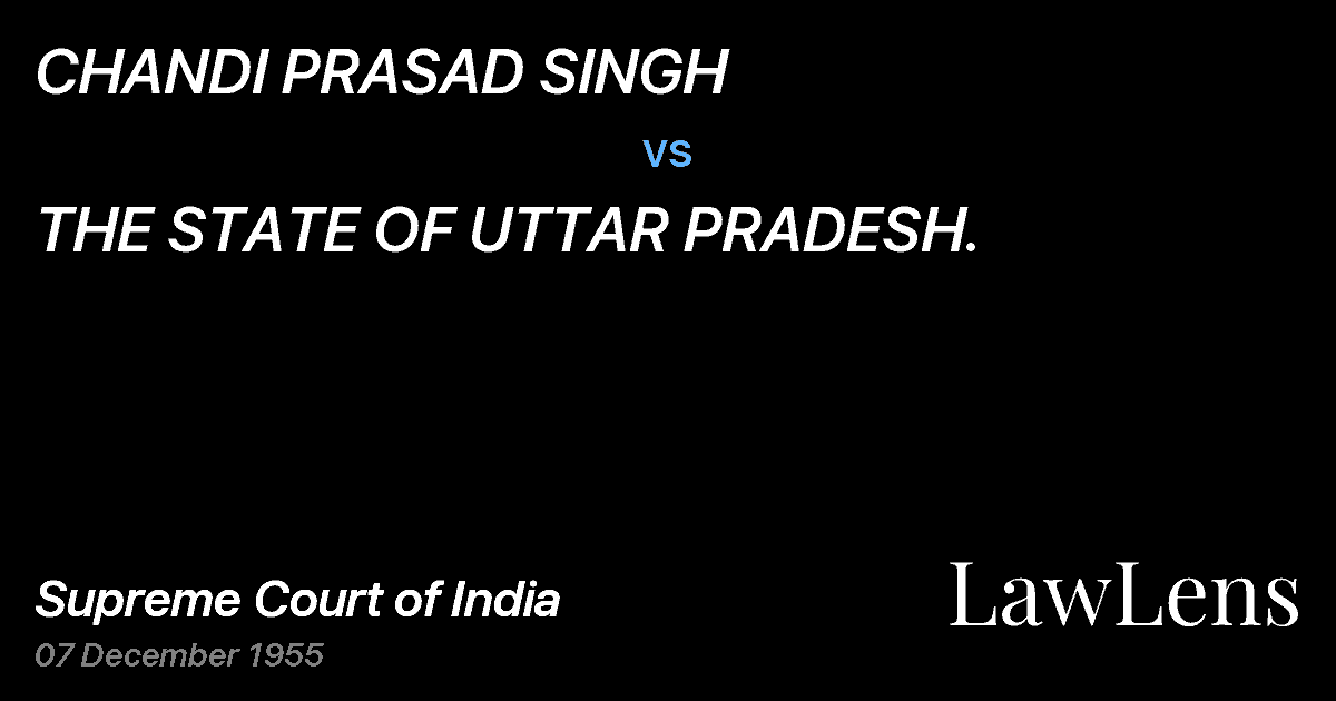 Preview image for CHANDI PRASAD SINGH vs. THE STATE OF UTTAR PRADESH.
