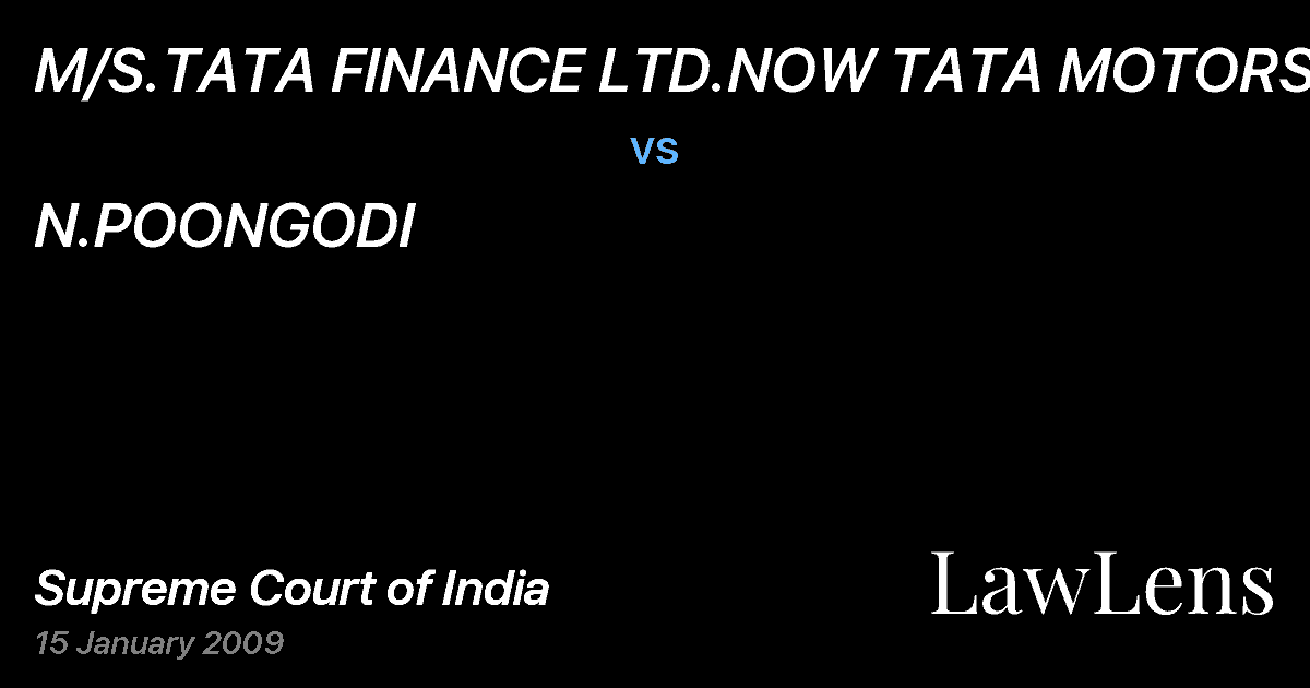 Preview image for M/S.TATA FINANCE LTD.NOW TATA MOTORS LTD vs. N.POONGODI