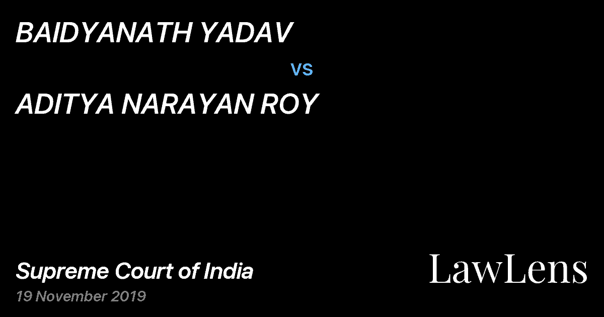 Preview image for BAIDYANATH YADAV vs. ADITYA NARAYAN ROY