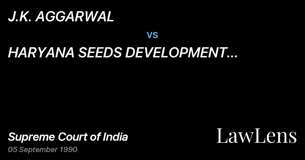 Preview image for J.K. AGGARWAL vs. HARYANA SEEDS DEVELOPMENT CORPORATION LTD.AND ORS.