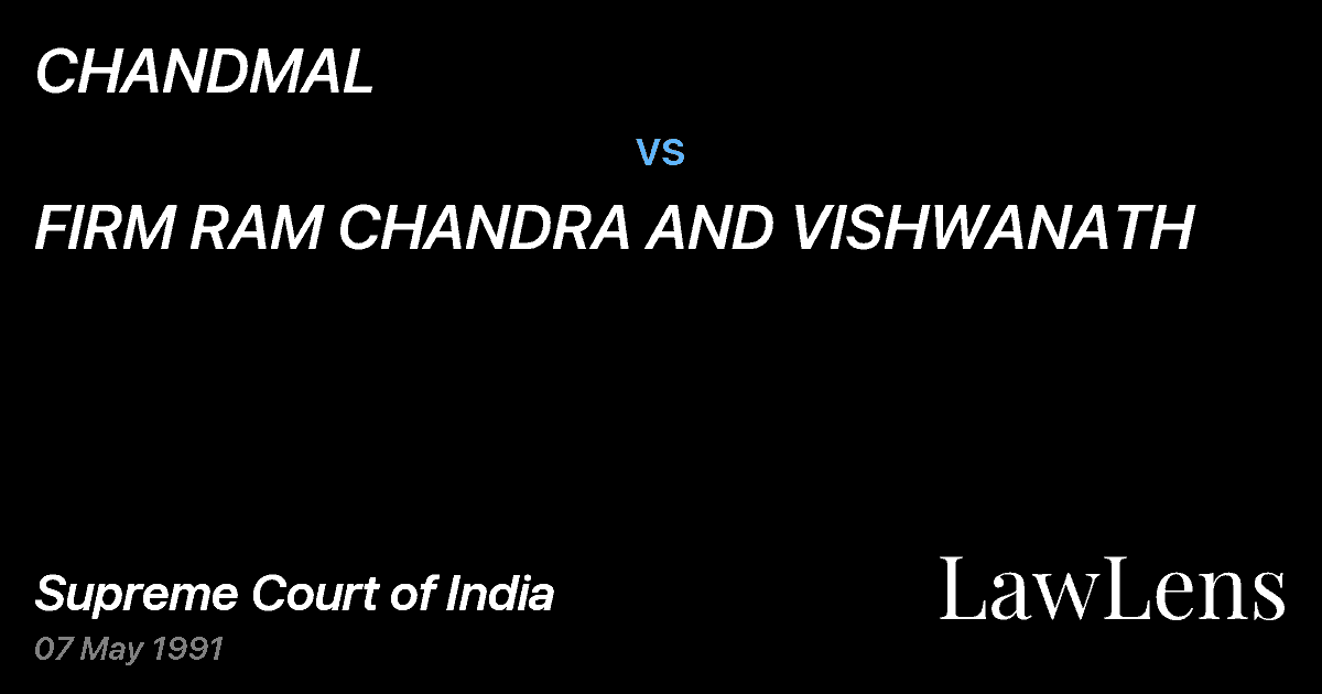 Preview image for CHANDMAL vs. FIRM RAM CHANDRA AND VISHWANATH