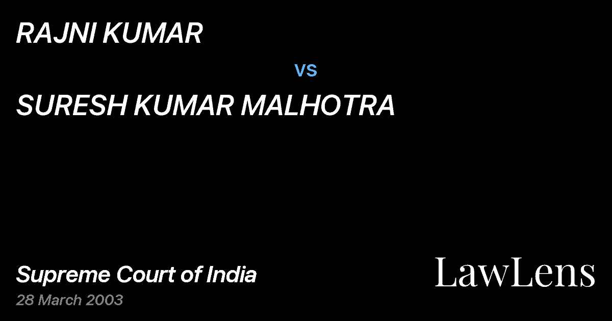 Preview image for RAJNI KUMAR vs. SURESH KUMAR MALHOTRA