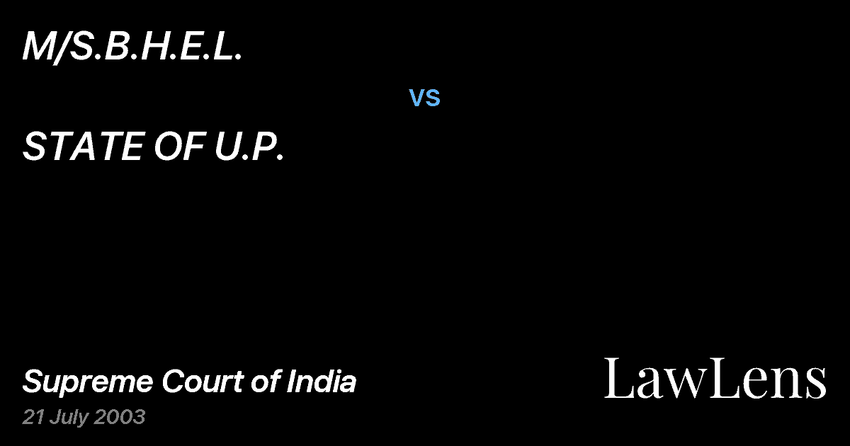 Preview image for M/S.B.H.E.L. vs. STATE OF U.P.