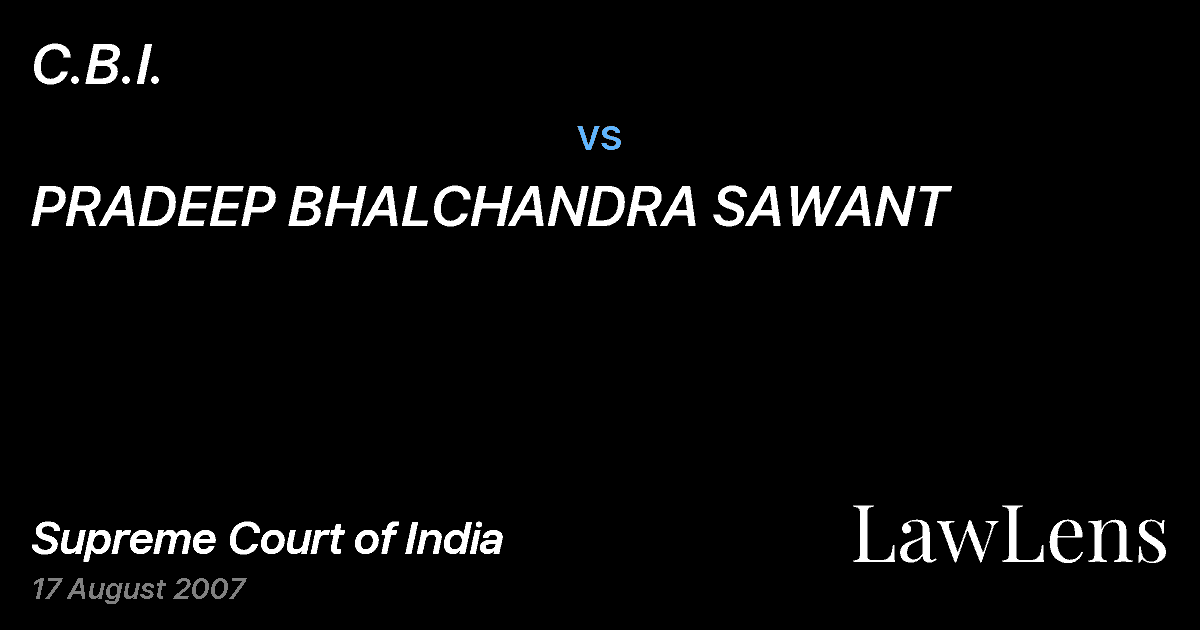 Preview image for C.B.I. vs. PRADEEP BHALCHANDRA SAWANT