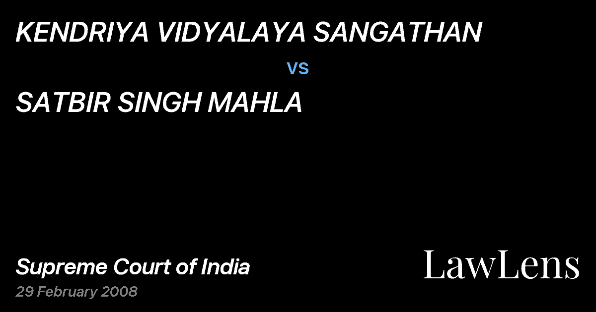 Preview image for KENDRIYA VIDYALAYA SANGATHAN vs. SATBIR SINGH MAHLA