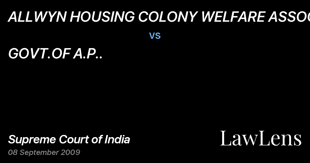Preview image for ALLWYN HOUSING COLONY WELFARE ASSOCIATIO vs. GOVT.OF A.P..