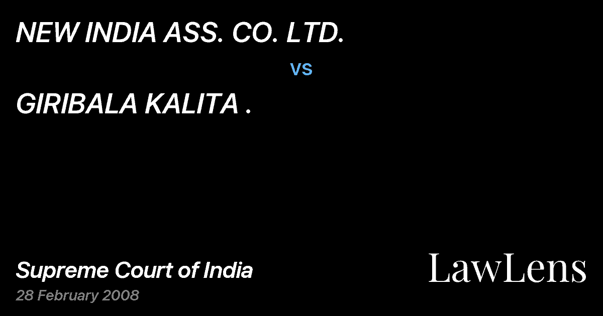 Preview image for NEW INDIA ASS. CO. LTD. vs. GIRIBALA KALITA .