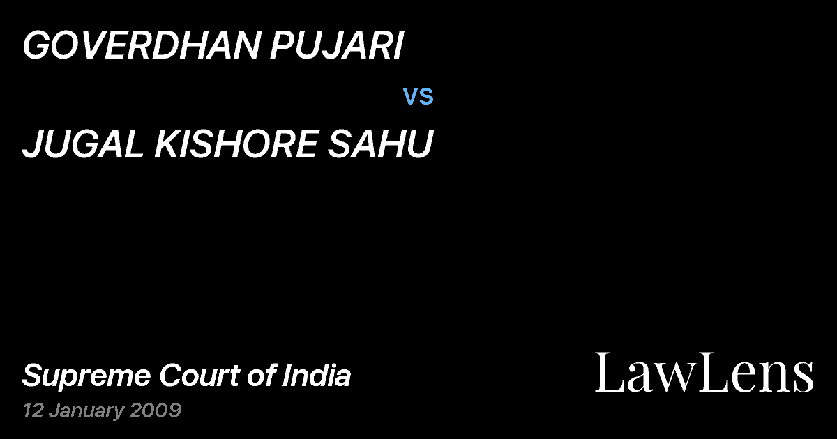 Preview image for GOVERDHAN PUJARI vs. JUGAL KISHORE SAHU