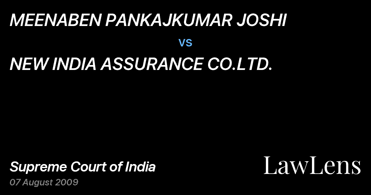Preview image for MEENABEN PANKAJKUMAR JOSHI vs. NEW INDIA ASSURANCE CO.LTD.