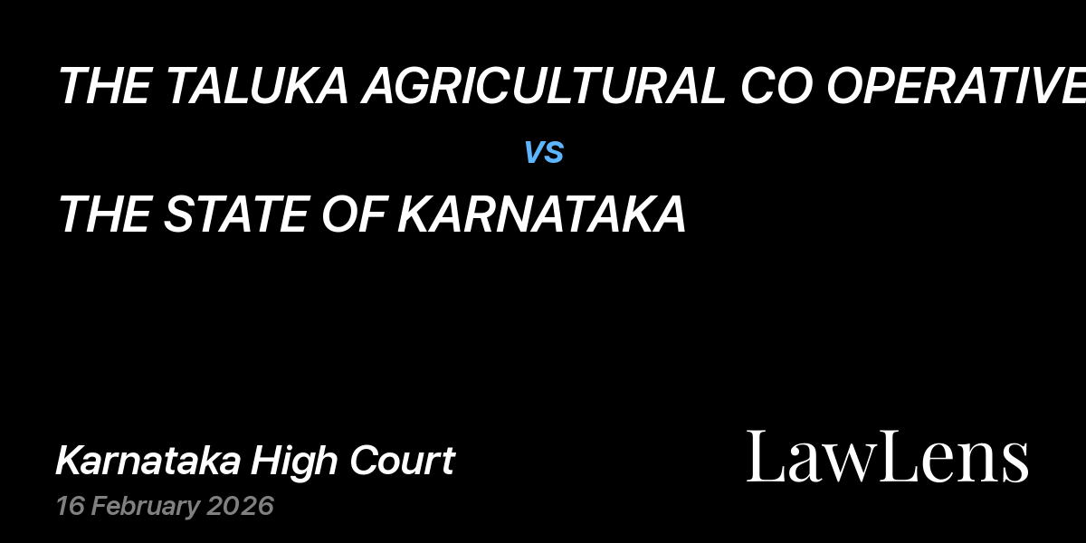 Preview image for THE TALUKA AGRICULTURAL CO OPERATIVE MARKETING SOCIETY LIMITED vs. THE STATE OF KARNATAKA