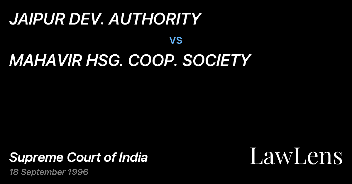 Preview image for JAIPUR DEV. AUTHORITY vs. MAHAVIR HSG. COOP. SOCIETY