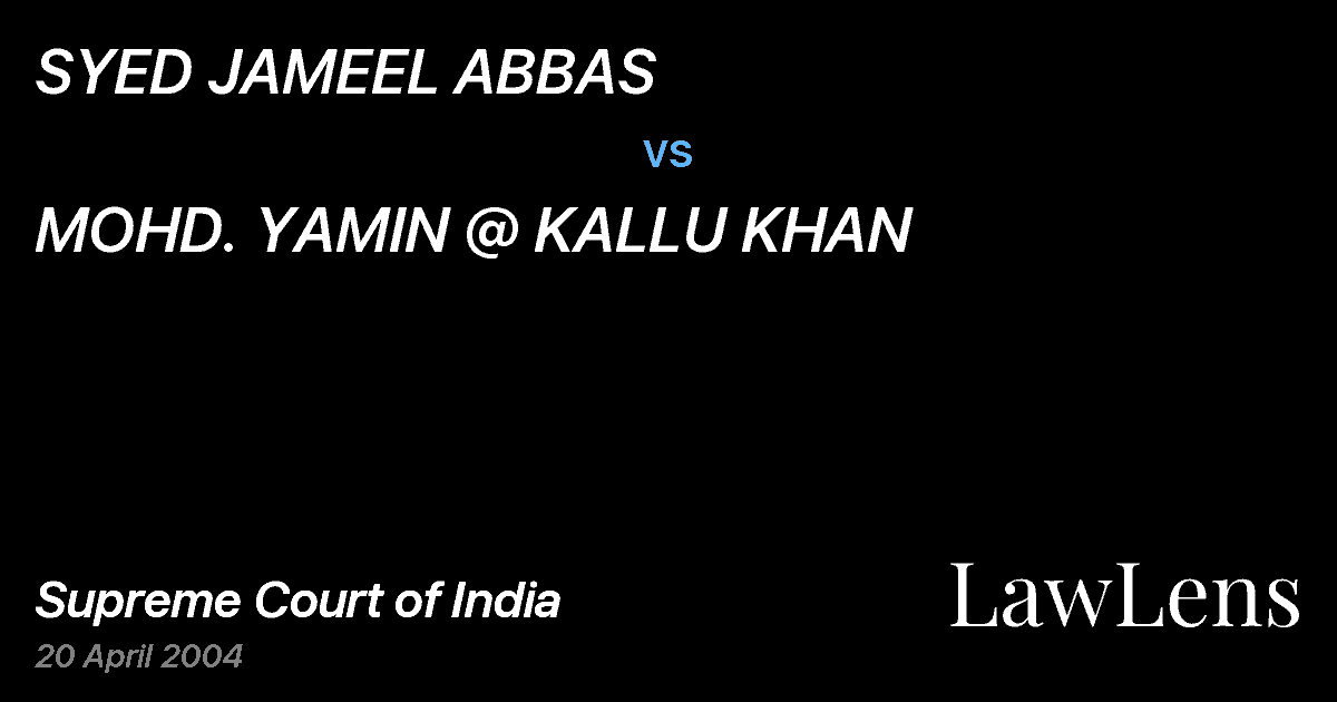 Preview image for SYED JAMEEL ABBAS vs. MOHD. YAMIN @ KALLU KHAN