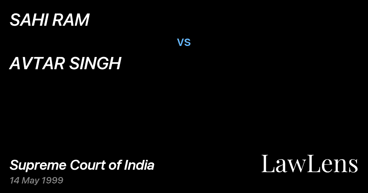 Preview image for SAHI RAM vs. AVTAR SINGH