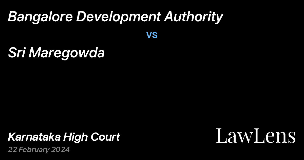Preview image for Sri Maregowda vs. Bangalore Development Authority