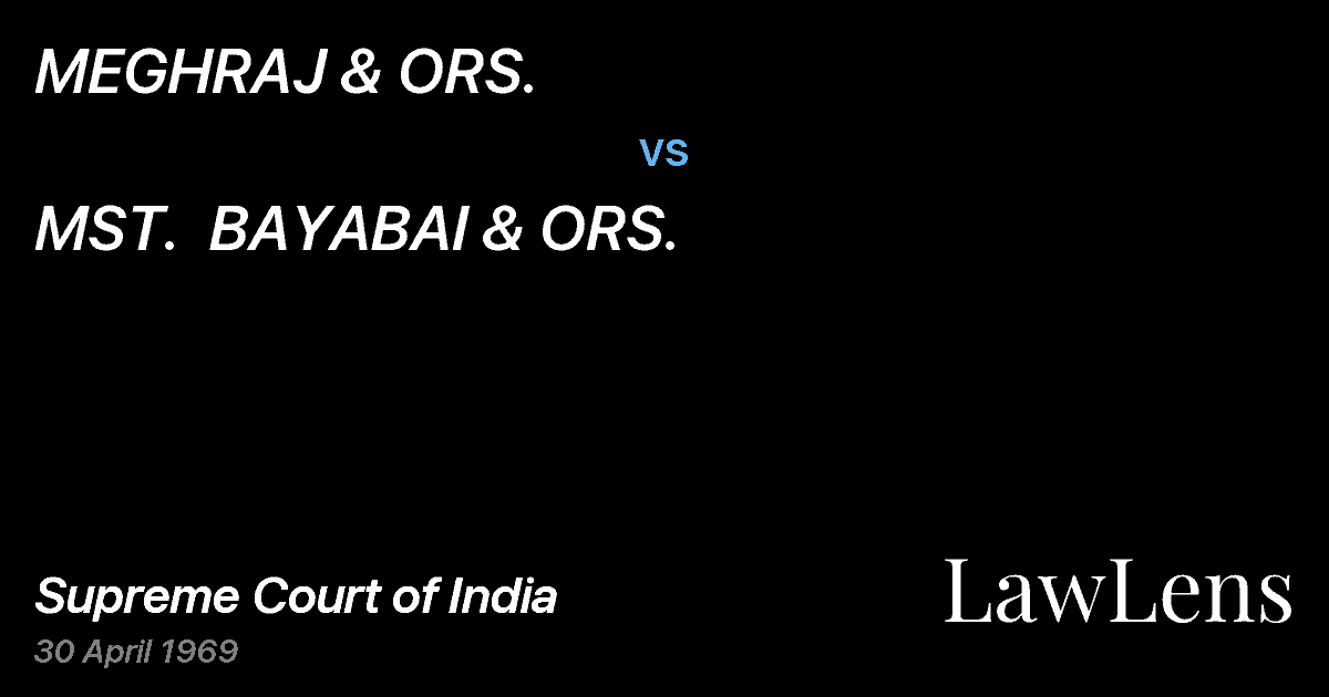 Preview image for MEGHRAJ & ORS. vs. MST.  BAYABAI & ORS.