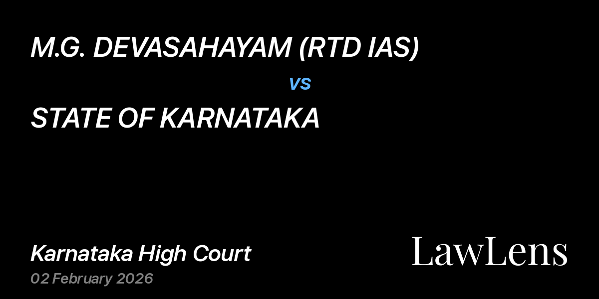 Preview image for M.G. DEVASAHAYAM (RTD IAS) vs. STATE OF KARNATAKA