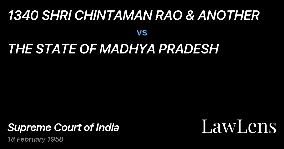 Preview image for 1340 SHRI CHINTAMAN RAO & ANOTHER vs. THE STATE OF MADHYA PRADESH