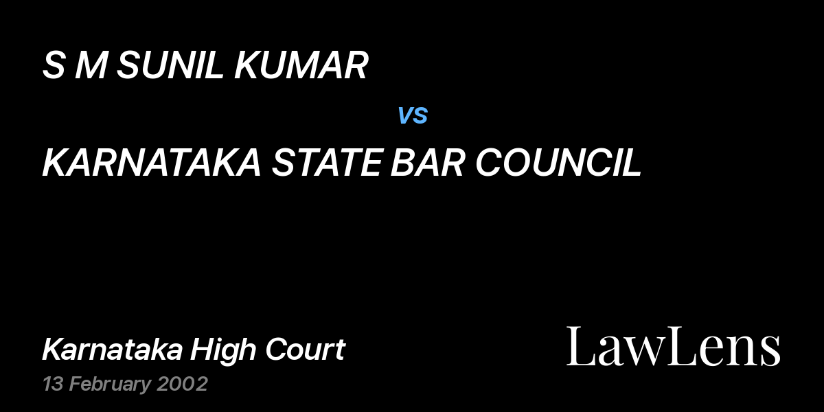 Preview image for S M SUNIL KUMAR vs. KARNATAKA STATE BAR COUNCIL