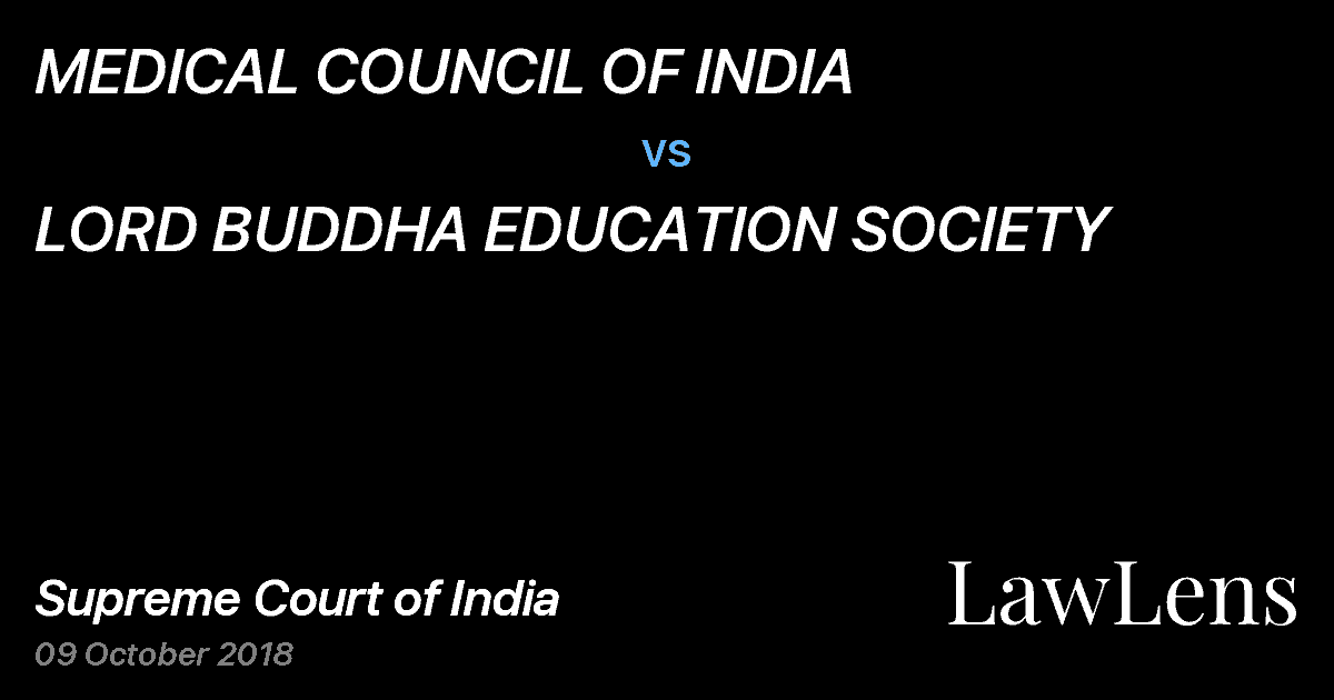 Preview image for MEDICAL COUNCIL OF INDIA vs. LORD BUDDHA EDUCATION SOCIETY
