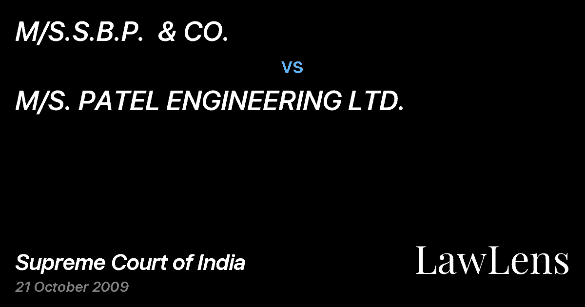 Preview image for M/S.S.B.P.  & CO. vs. M/S. PATEL ENGINEERING LTD.