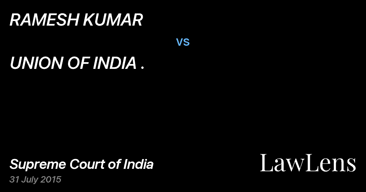 Preview image for RAMESH KUMAR vs. UNION OF INDIA .
