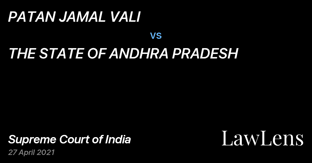 Preview image for PATAN JAMAL VALI vs. THE STATE OF ANDHRA PRADESH