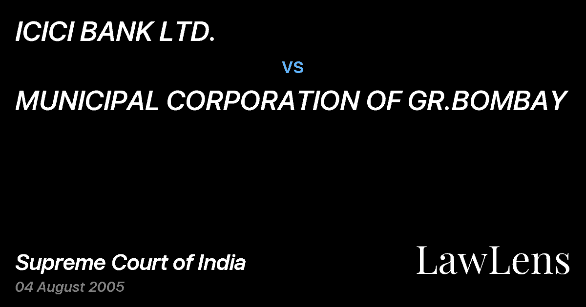 Preview image for ICICI BANK LTD. vs. MUNICIPAL CORPORATION OF GR.BOMBAY
