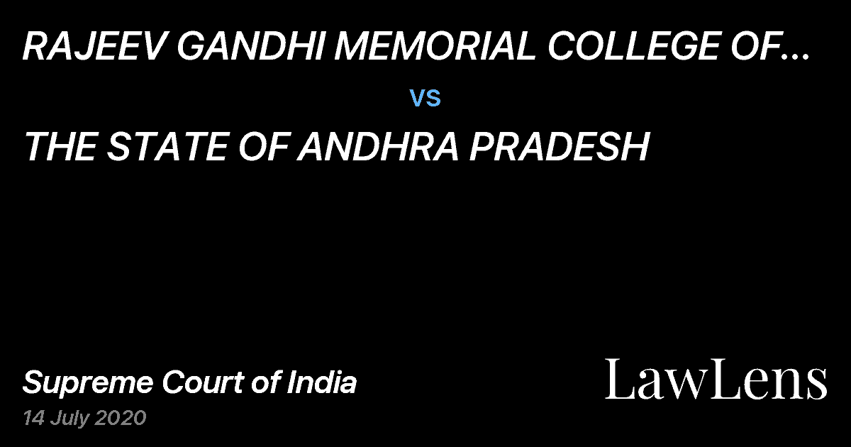 Preview image for RAJEEV GANDHI MEMORIAL COLLEGE OF ENGINEERING AND TECHNOLOGY vs. THE STATE OF ANDHRA PRADESH