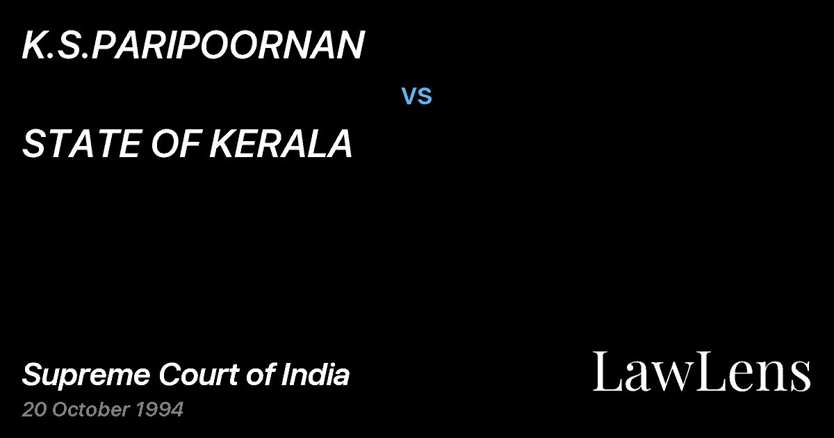 Preview image for K.S.PARIPOORNAN vs. STATE OF KERALA