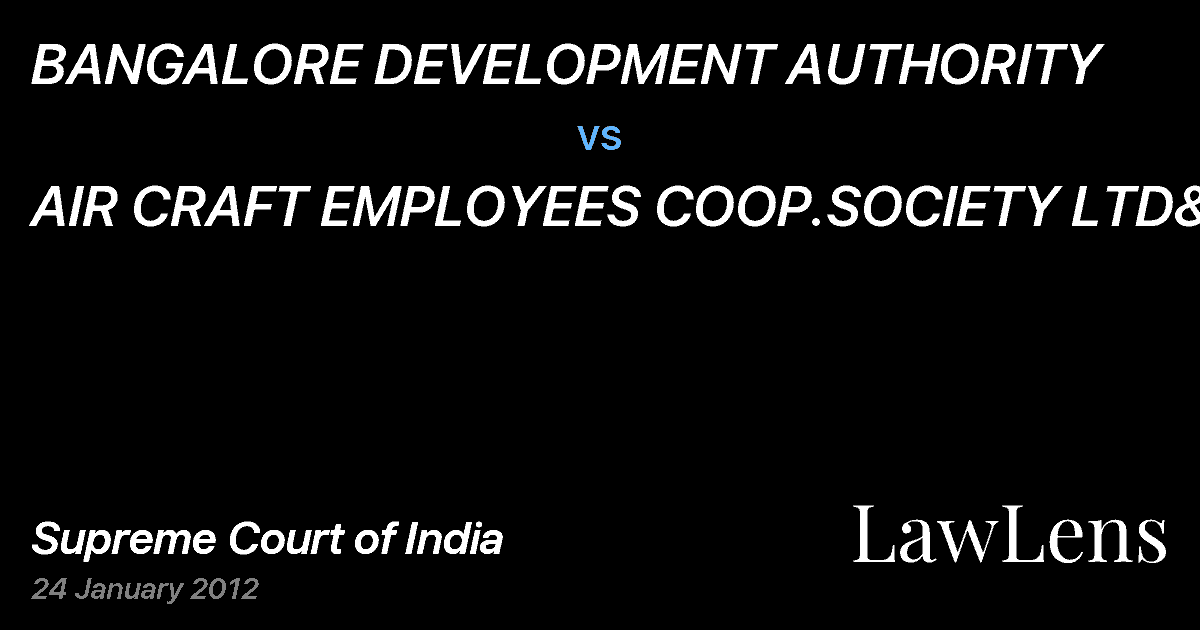 Preview image for BANGALORE DEVELOPMENT AUTHORITY vs. AIR CRAFT EMPLOYEES COOP.SOCIETY LTD&ORS