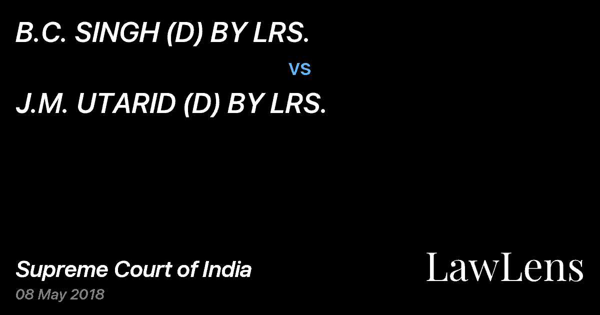Preview image for B.C. SINGH (D) BY LRS. vs. J.M. UTARID (D) BY LRS.