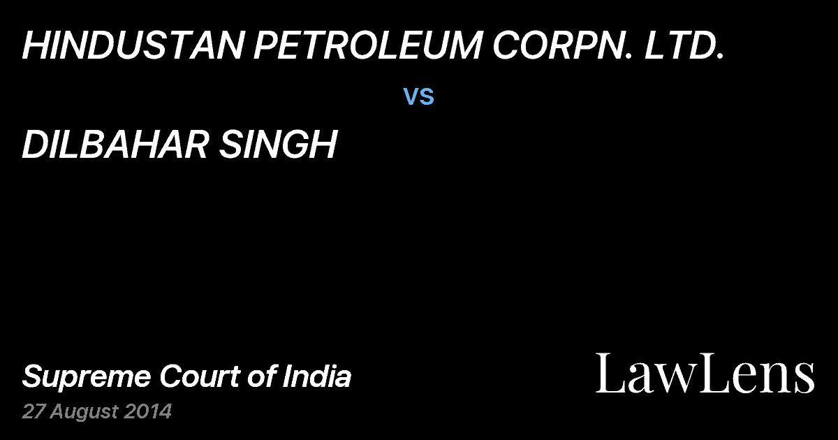 Preview image for HINDUSTAN PETROLEUM CORPN. LTD. vs. DILBAHAR SINGH