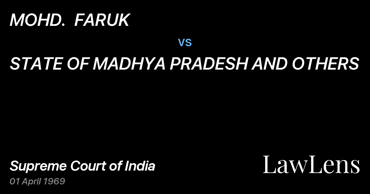 Preview image for MOHD.  FARUK vs. STATE OF MADHYA PRADESH AND OTHERS