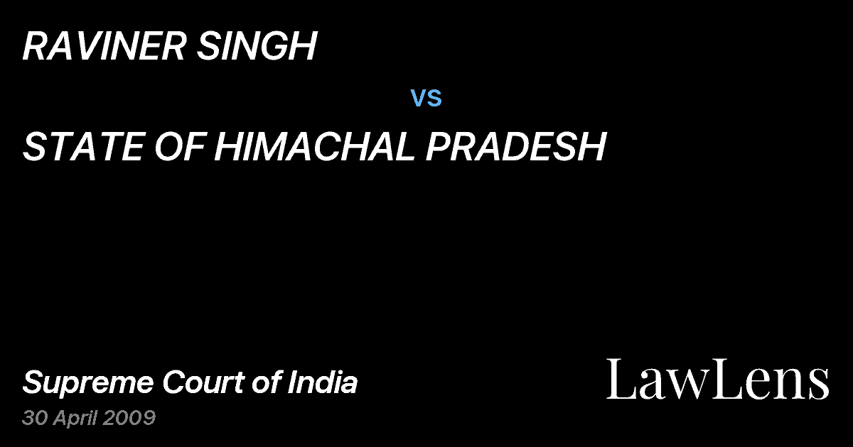 Preview image for RAVINER SINGH vs. STATE OF HIMACHAL PRADESH